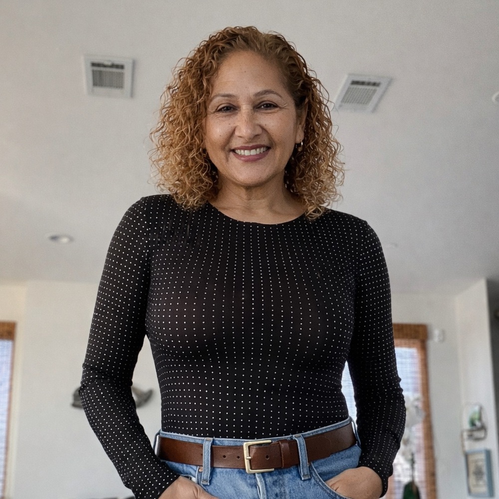 Women's Black Sheer Stud Dot Long Sleeve Top
